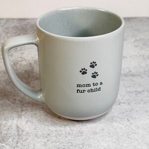 Winifred & Lily Mom to a Fur Child Speckled Ceramic Coffee Mug Grey Paw Print